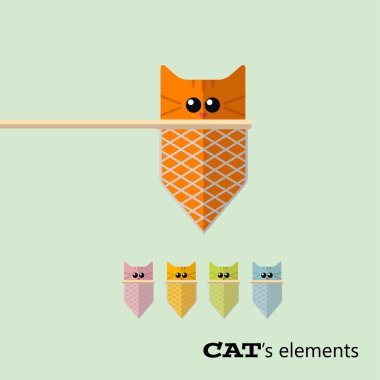 vektör öğeleri kediler