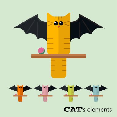 vektör öğeleri kediler