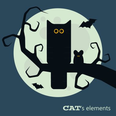 vektör öğeleri kediler