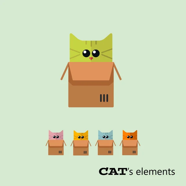 Vector cats elements — Stock Vector