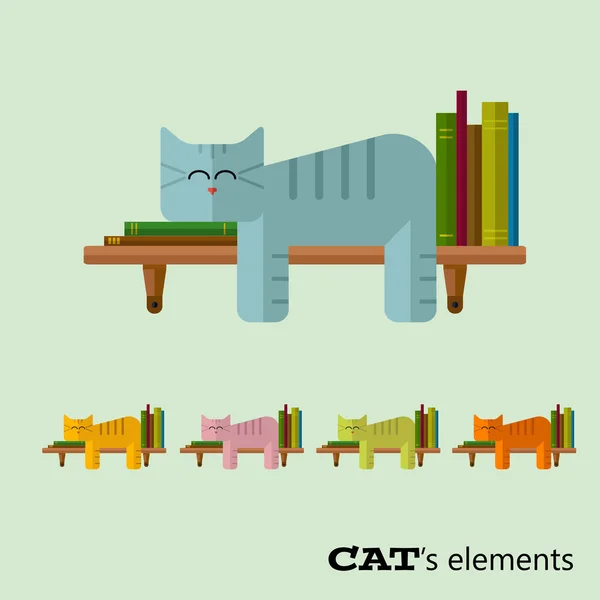 Vector gatos elementos — Archivo Imágenes Vectoriales