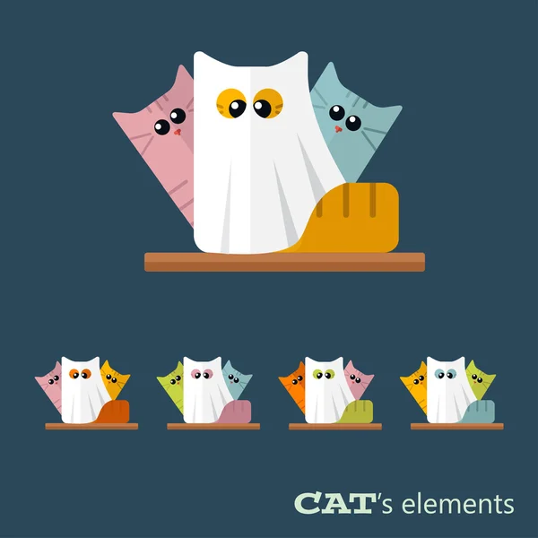 Vector gatos elementos — Archivo Imágenes Vectoriales