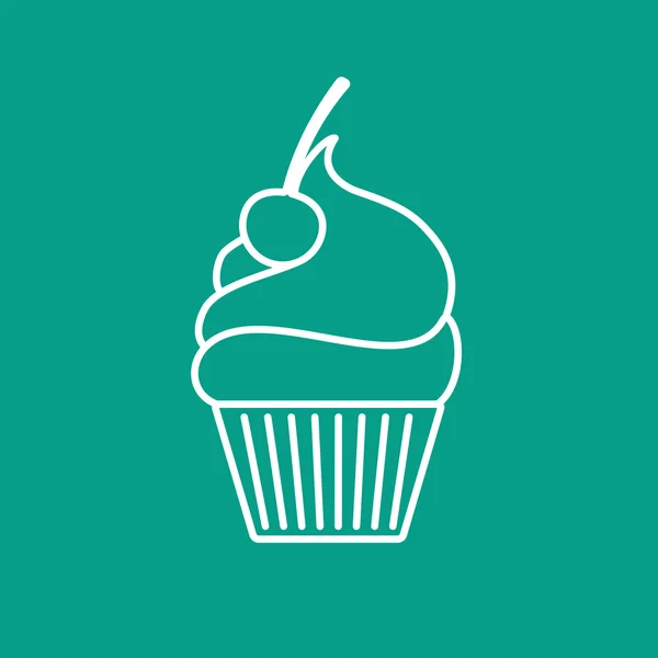 Vector cupcake met cherry pictogram. eps10 — Stockvector