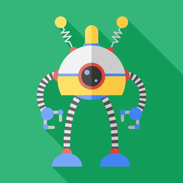 Vector de color plano robot juguete — Vector de stock