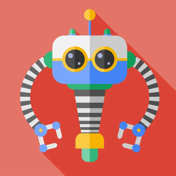 Vector de color plano robot juguete — Vector de stock