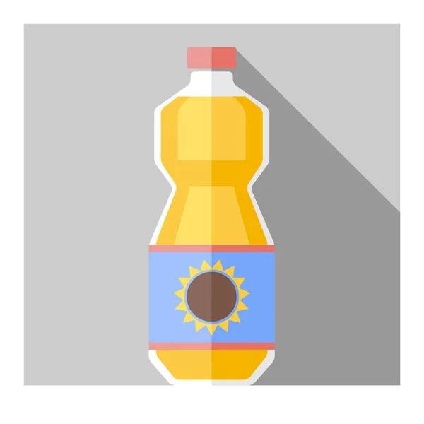 Vector plano botella de aceite de girasol — Vector de stock