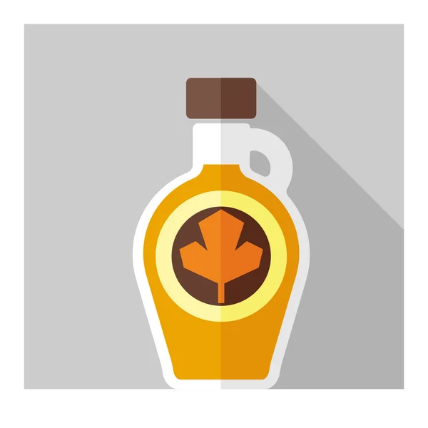 Vector kleur platte maple siroop fles sjabloon — Stockvector