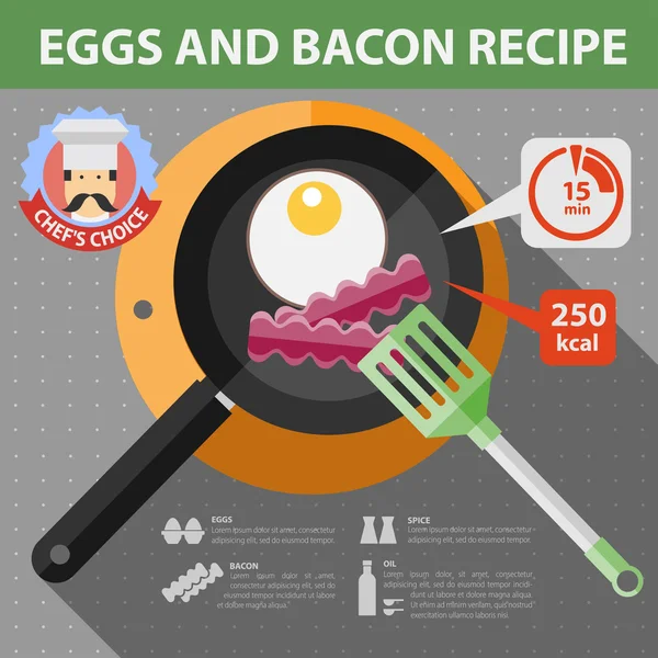 Ricetta piatta vettoriale infografica . — Vettoriale Stock