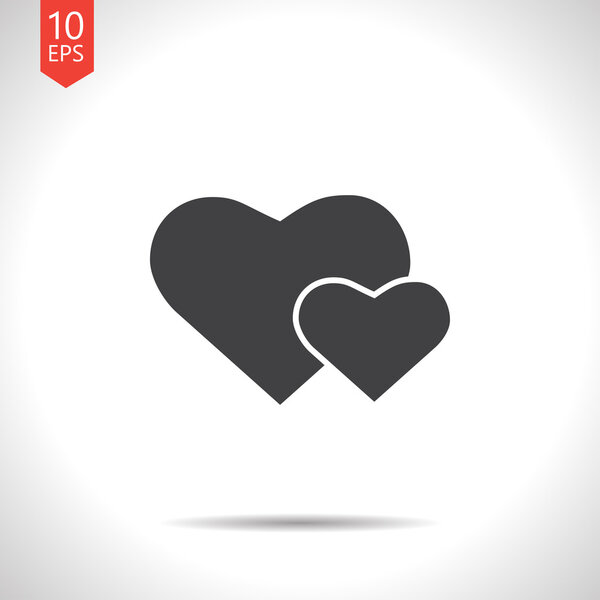 Vector two hearts icon. Eps10