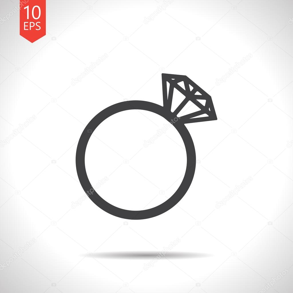 Vector wedding ring icon. Eps10