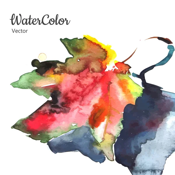 Pittura a mano vettoriale acquerello autunno foglia illustrazione — Vettoriale Stock