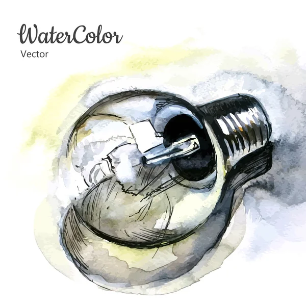 Peinture à la main vectorielle illustration abstraite ampoule aquarelle — Image vectorielle