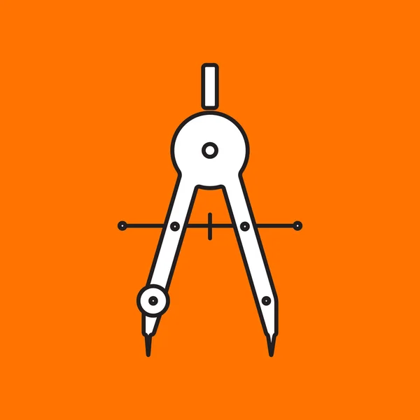 Flat compasses icon — Stock Vector