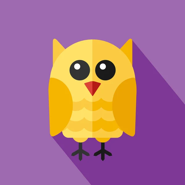 Flat owl icon — Stock Vector