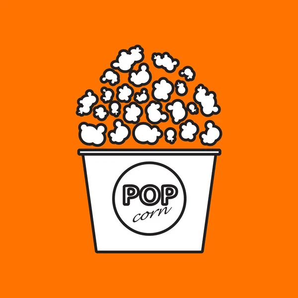 Flat popcorn icon — Stock Vector
