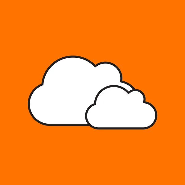 Piatto due nuvole icona — Vettoriale Stock
