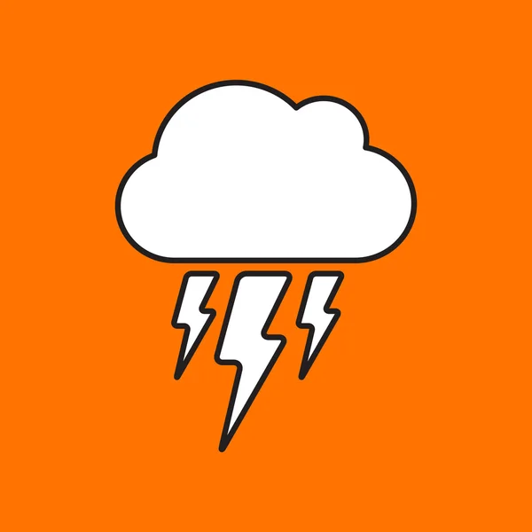 Ícone flash nuvem plana —  Vetores de Stock