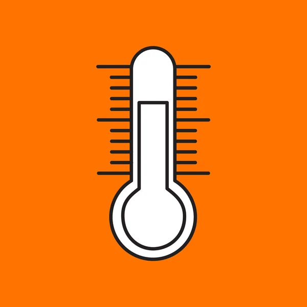 Platt termometern ikonen — Stock vektor