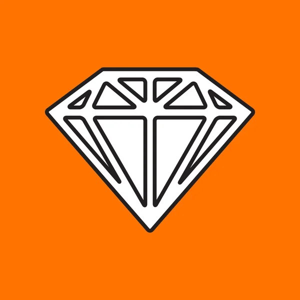 Platte diamanten icoon — Stockvector