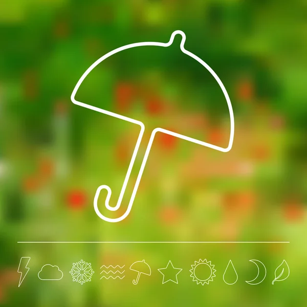 Flad paraply og vejr ikon sæt – Stock-vektor
