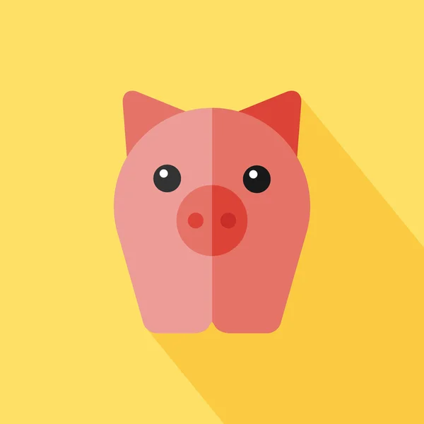 Icône de porc plat — Image vectorielle