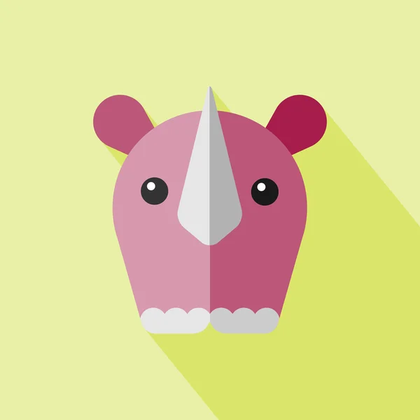 Platt noshörning ikonen — Stock vektor