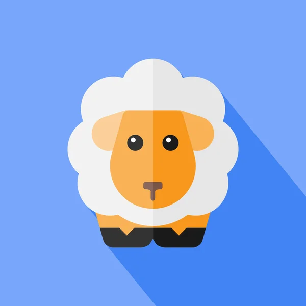 Flat sheep icon — Stock Vector