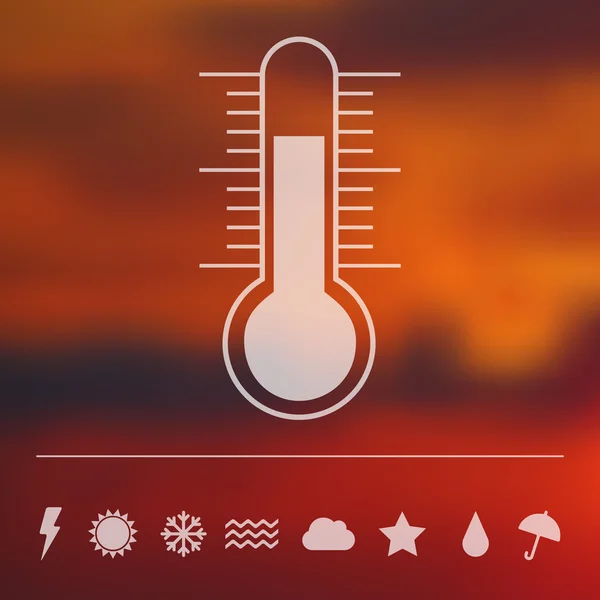 Thermometer and weather icon set — Stock Vector