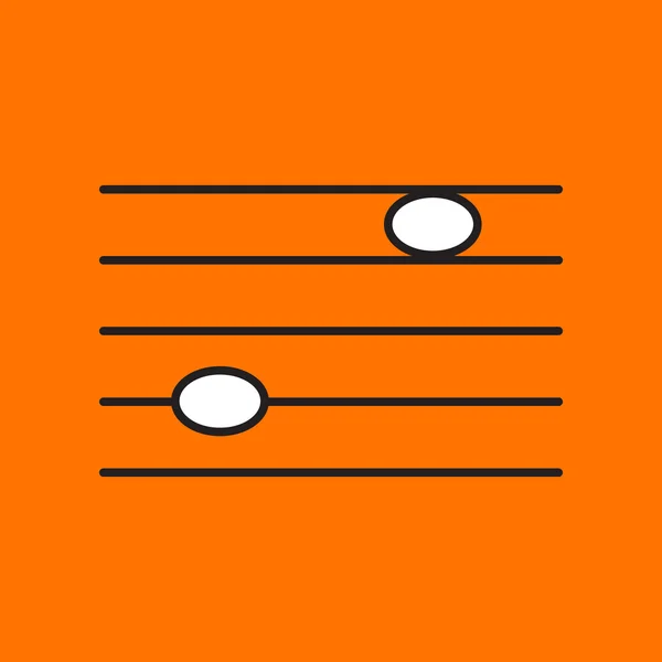 Icône plate musique blanche — Image vectorielle