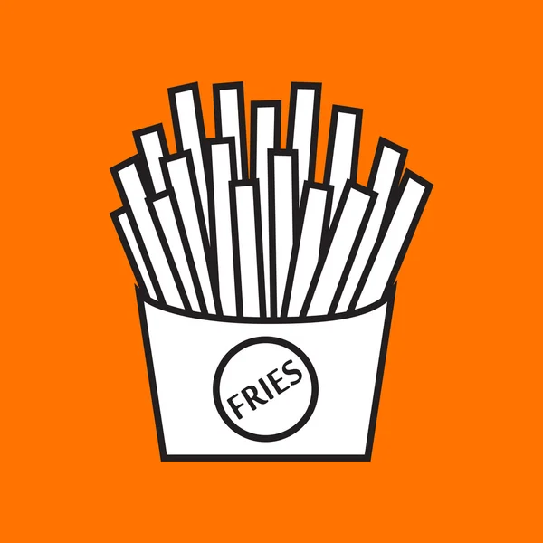 Platte frietjes pictogram — Stockvector