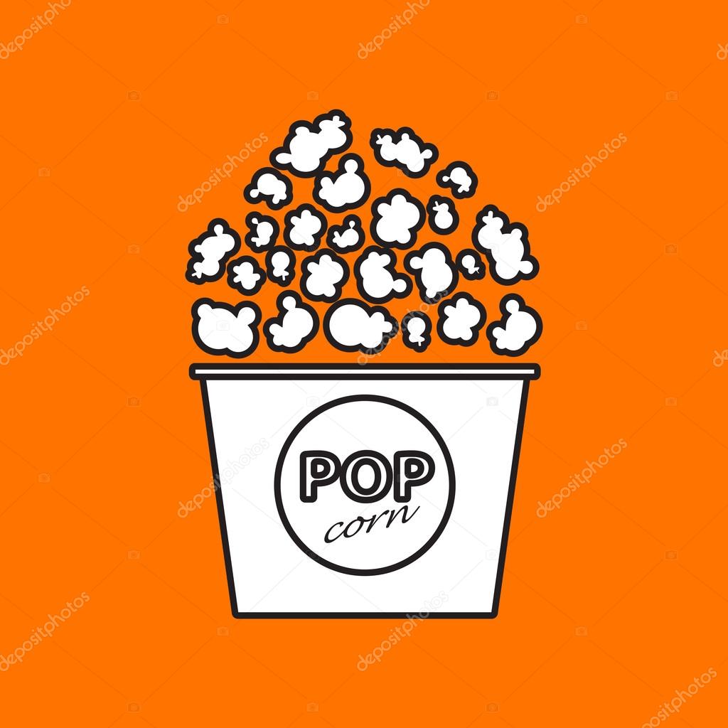 Flat popcorn icon