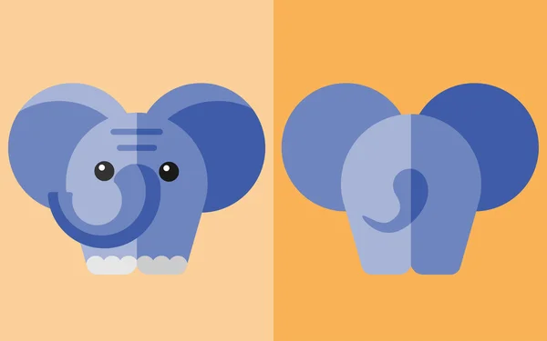 Elefante icono con la espalda — Vector de stock