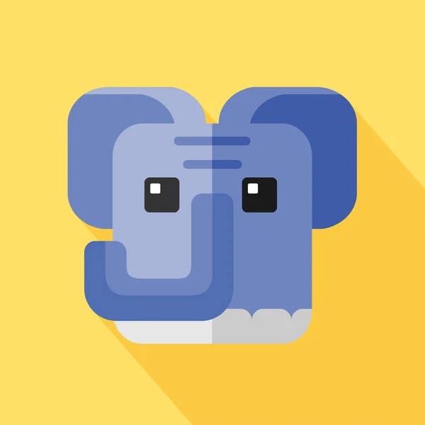Icona dell'elefante quadrato — Vettoriale Stock