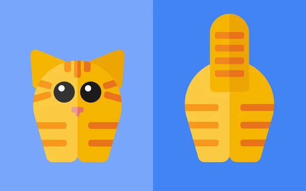 Εικονίδιο γάτα με πλάτη — Διανυσματικό Αρχείο