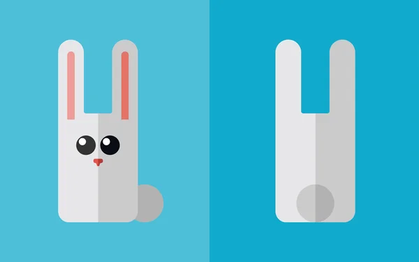 Kaninchen-Symbol mit Rücken — Stockvektor