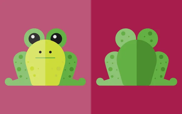 Icône grenouille avec dos — Image vectorielle