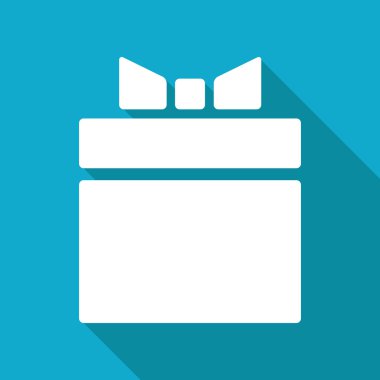 Düz hediye kutusu simgesi