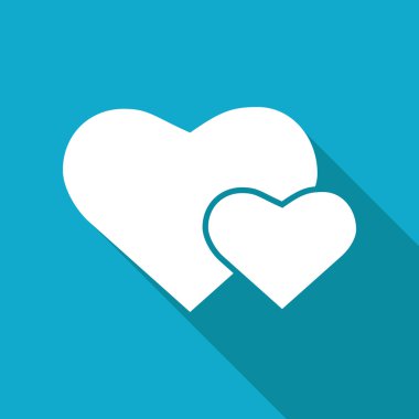 Düz iki kalp simgesi