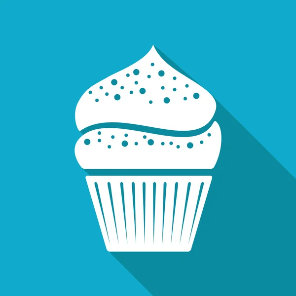 Platte cupcake pictogram. — Stockvector