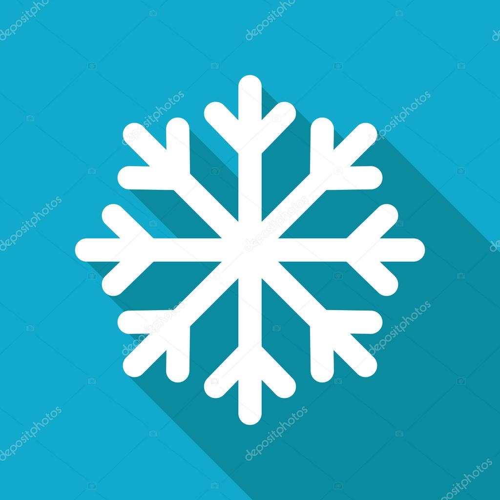 Flat snowflake icon