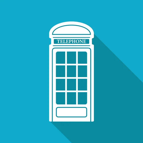 Flat telephone box icon — Stock Vector