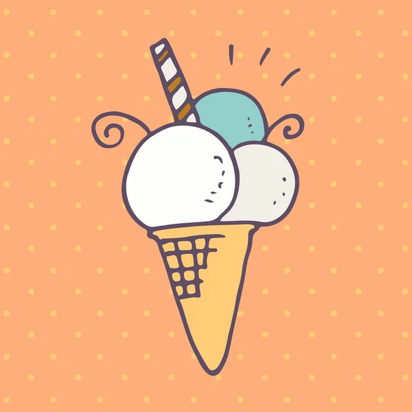 Ice cream in flat style — Stock Vector