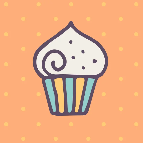 Icono cupcake plana — Archivo Imágenes Vectoriales