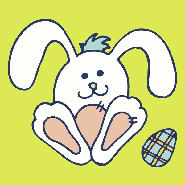 Feliz tarjeta de Pascua con conejo — Vector de stock