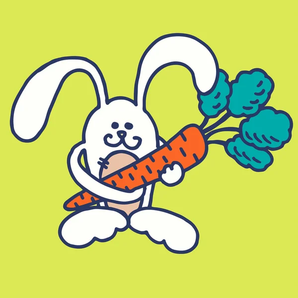 Feliz tarjeta de Pascua con conejo — Vector de stock
