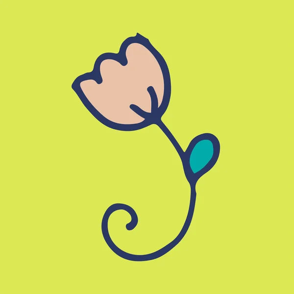 Handgezeichnete Doodle-Blume — Stockvektor