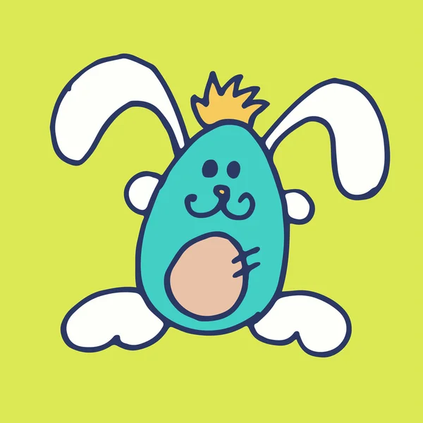 Feliz tarjeta de Pascua con conejo — Vector de stock