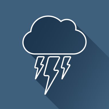 Düz bulut flaş simgesi