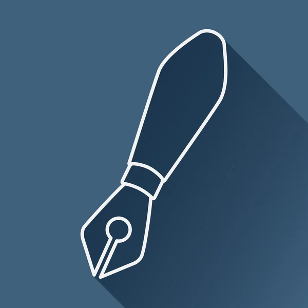 Flat fountain pen icon — Stock Vector