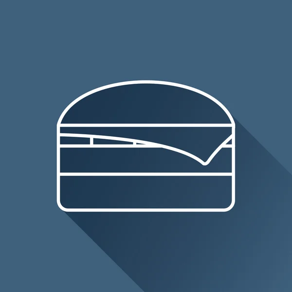 Platte Burger Icoon — Stockvector